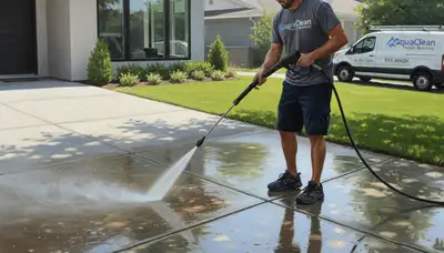 Concrete pressure cleaning in Sarasota, FL for driveways, patios, and walkways by Sarasota Paint Pros