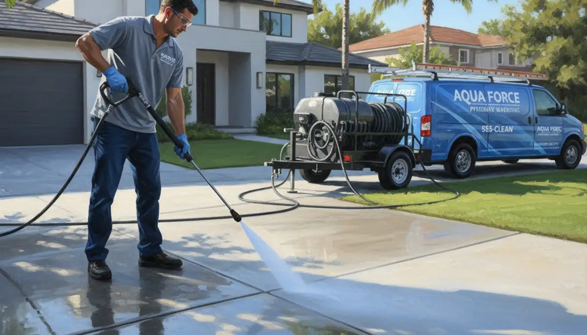 Concrete pressure cleaning service in Sarasota, FL for driveways, patios, and walkways