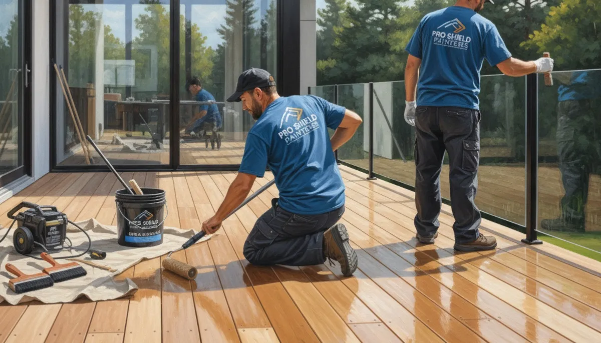 Professional deck sealing in Sarasota, FL by Sarasota Paint Pros for lasting wood protection