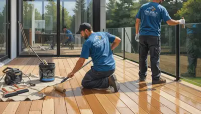 Professional deck sealing in Sarasota, FL by Sarasota Paint Pros for lasting wood protection