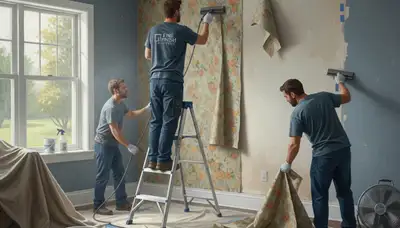 Wallpaper removal in Sarasota, FL by Sarasota Paint Pros for clean wall prep in coastal homes